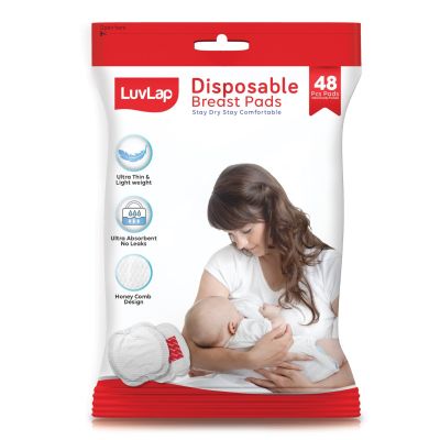 LuvLap Disposable Breast Pads, 48 Pcs