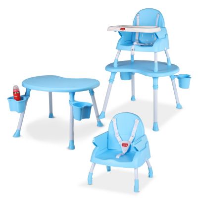 4 in 1 Convertible Baby High Chair, High Chair, Low Chair, Booster Chair & Table, Blue