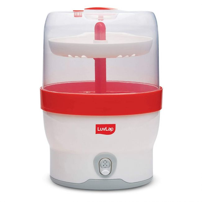Luvlap Royal Electric Steam Sterilizer for 6 feeding bottles, Auto Shut off, Fast bottle sterilizer machine, BPA Free (White)