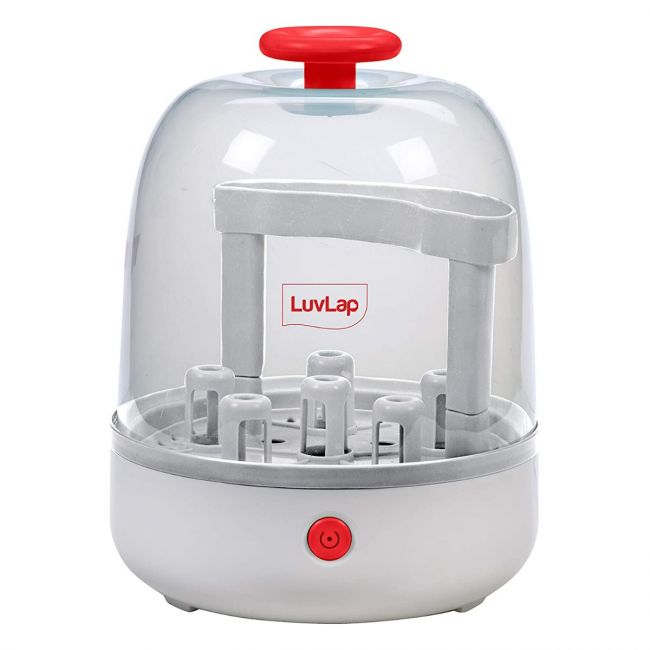 Luvlap Joy Electric Steam Sterilizer for 6 feeding bottles, BPA Free, Medium, White
