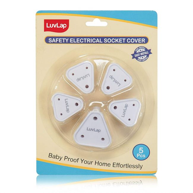 Luvlap Baby Safety Electrical Socket Plug Cover Guards 5Pcs, White