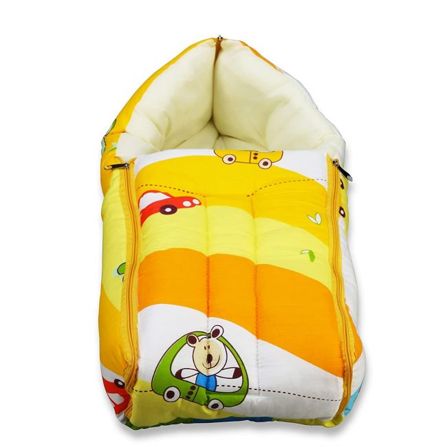 LuvLap 3 in 1 Baby Sleeping Bag and Carry Nest, Cotton Bed Cum Infant Portable Bassinet, for Baby Carrying and co Sleeping, Unisex Baby Bedding Set for New Born 0-12 Months (Cars Print, Multicolor)