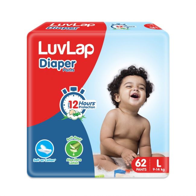 LuvLap Diaper Pants, Large, 62 Count, with upto 12 Hour protection