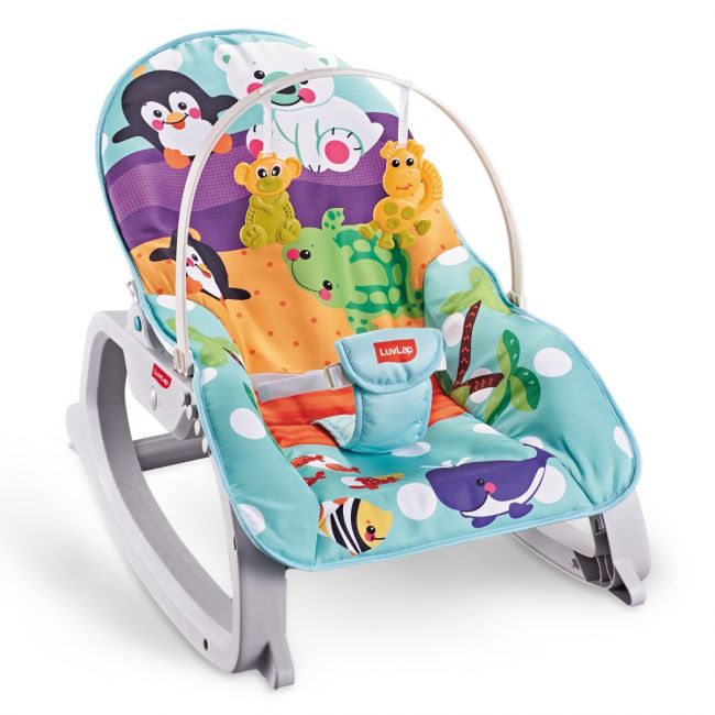 LuvLap Animal Kingdom 3-In-1 Baby Rocker (Penguin)
