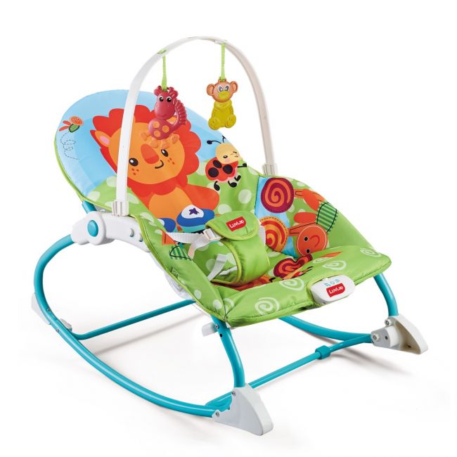 LuvLap Happy Jungle Newborn to Toddler Portable Rocker Cum Bouncer, Multicolor, Lion