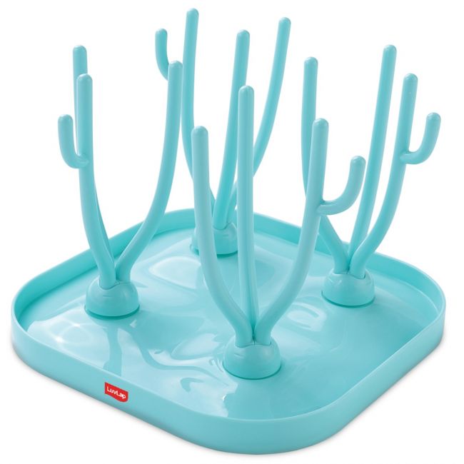 LuvLap Baby Bottle Drying Rack with Branch Shaped Dryer - Complete Solution for Pacifier, Brush, and Accessories: Easy Sterilization, Cleaning, Storage & Travel (Light Blue)
