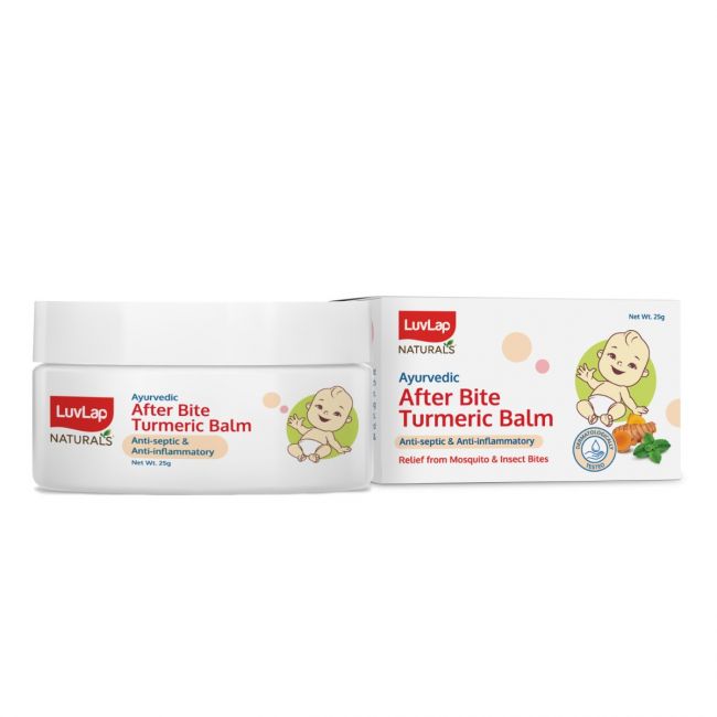 LuvLap Naturals After Bite Turmeric Balm with Pudina, Gives relief from Rashes, Mosquito & insect Bites, 100% Ayurvedic, Anti septic & Anti-inflammatory, 25g