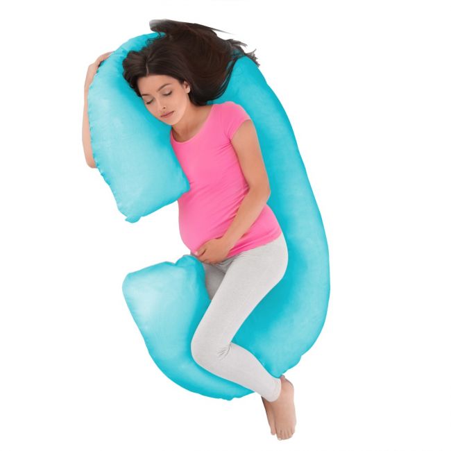 LuvLap C - Shaped Pregnancy Pillow - Full Body Maternity Support for Restful Sleep, Pain Relief, Back support - Hypoallergenic & Washable Cover, Ideal for Pregnant Women & Nursing Moms (Blue Radiance)