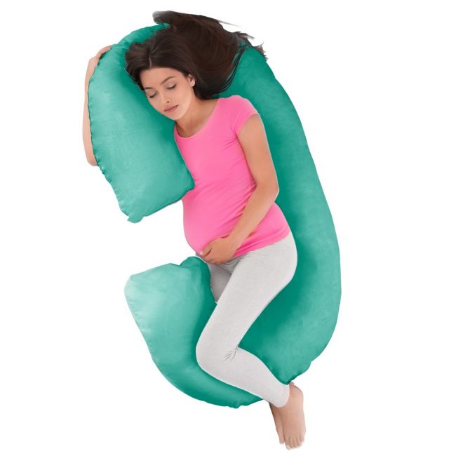 LuvLap C - Shaped Pregnancy Pillow - Full Body Maternity Support for Restful Sleep, Pain Relief, Back support - Hypoallergenic & Washable Cover, Ideal for Pregnant Women & Nursing Moms (Teal)