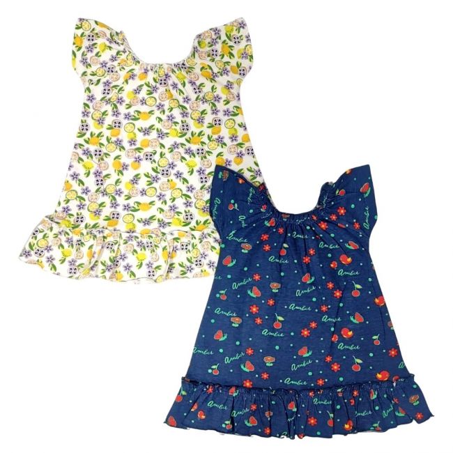 LuvLap Half Sleeve Frock Pack Of 2, Xl Size