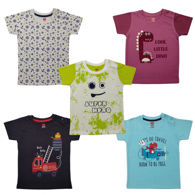 LuvLap For Baby, Infants & Toddlers, Multicolour, M Size, Pack Of 5