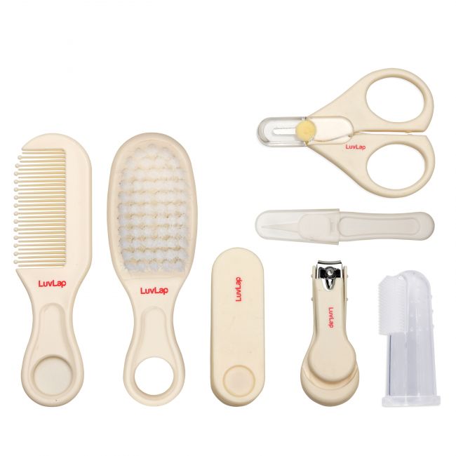 LuvLap 7 In 1 Baby Oral Care, Nail And Hair Grooming Set