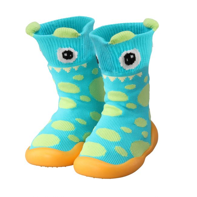 LuvLap Baby Sock Shoes, Green Frog, Large