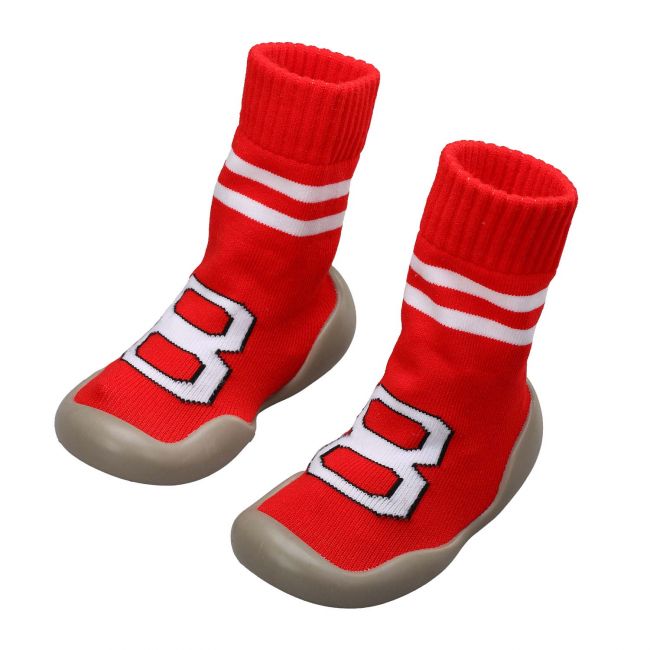LuvLap Baby Sock Shoes, Red 88, Small