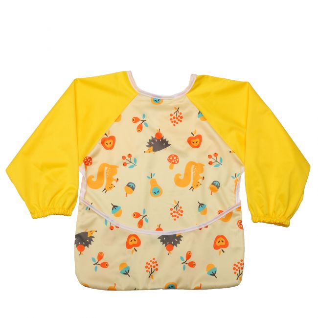 LuvLap Baby Long Sleeve Bib,  Yellow