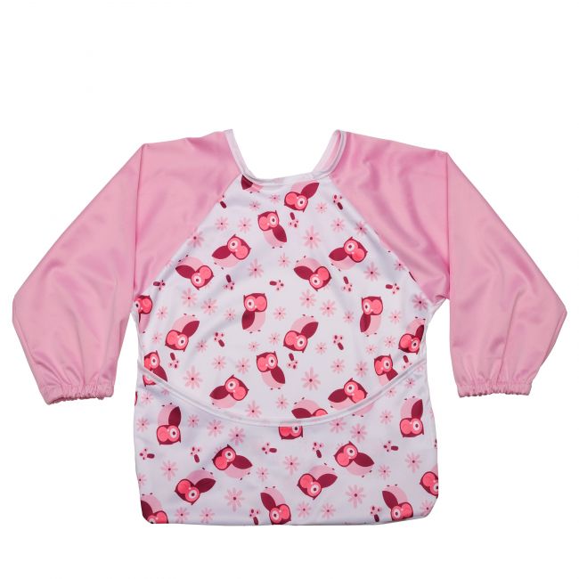 LuvLap Baby Long Sleeve Bib,  Pink