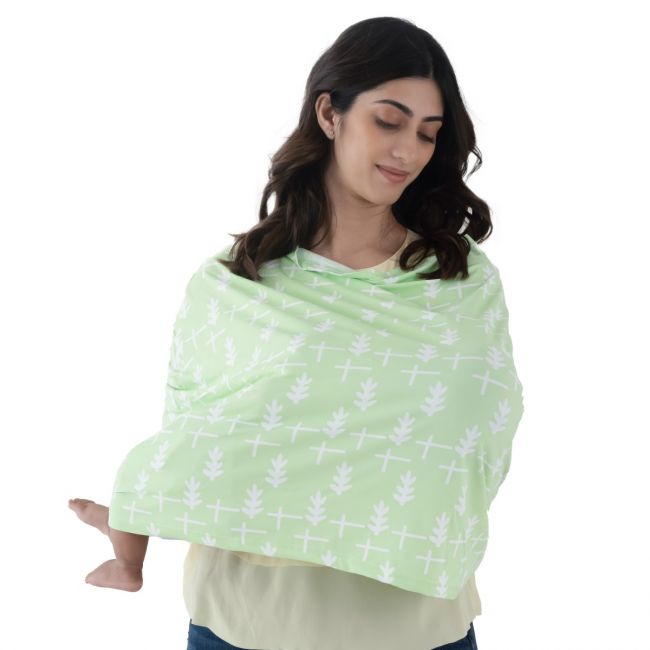 LuvLap Nursing Cover Green Leaves Print