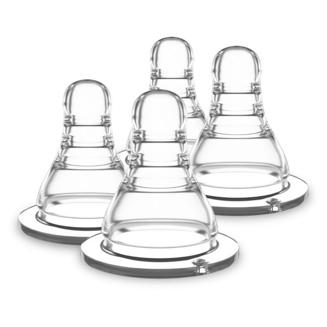 LuvLap Anti-Colic Essential Teat/Nipple for Slim Neck Bottle, 4pcs, Variable Flow