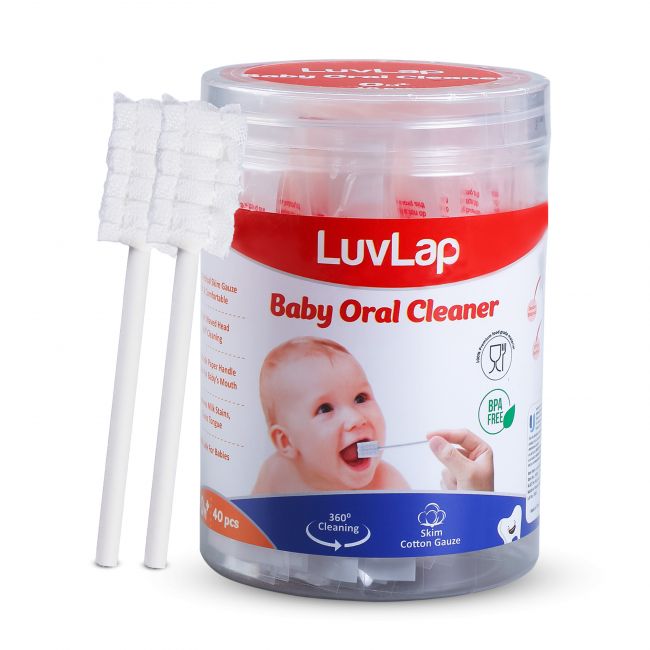 LuvLap 40Pcs Oral Care Disposable Mouth Swabs