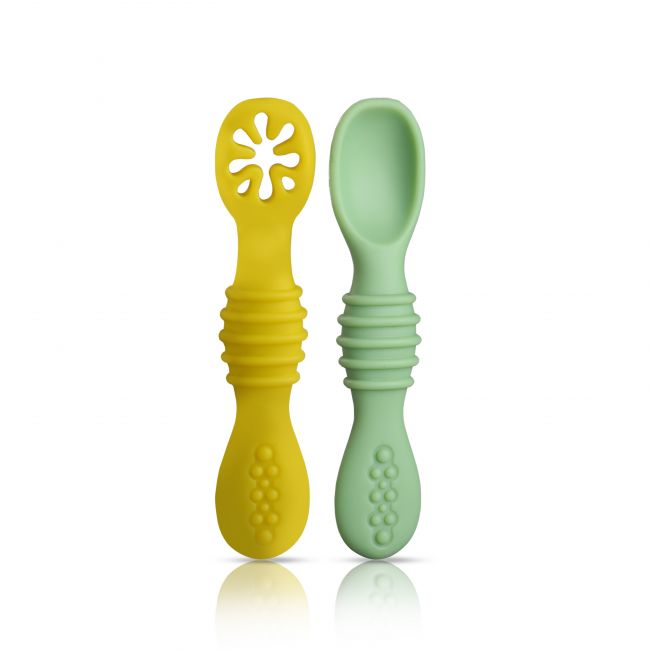LuvLap Baby - Led Weaning Silicone Spoons, Set Of 2