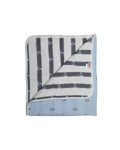 Baby Cotton Quilts cum Wrappers Blue Anchor