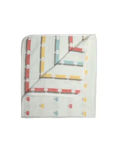 Baby Cotton Quilts cum Wrappers White Apple
