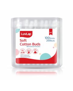 LuvLap Baby Comfy Safety Tip Cotton Buds ,100 Sticks, White