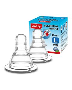 LuvLap Essential Teat/Nipple for Slim Neck Bottle, 2pcs, Fast Flow