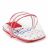 LuvLap Baby Bed with thick Mattress & Mosquito Net (White & Red)